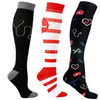 CFS Compression Socks - Knee Stocking 20-30mmHg - Running Sport Sock