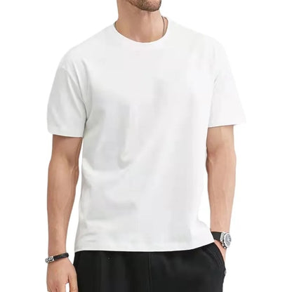 T Shirt For Men - Summer Cotton Tops - Solid Colors Blank T-shirts O-Neck Men's Clothing