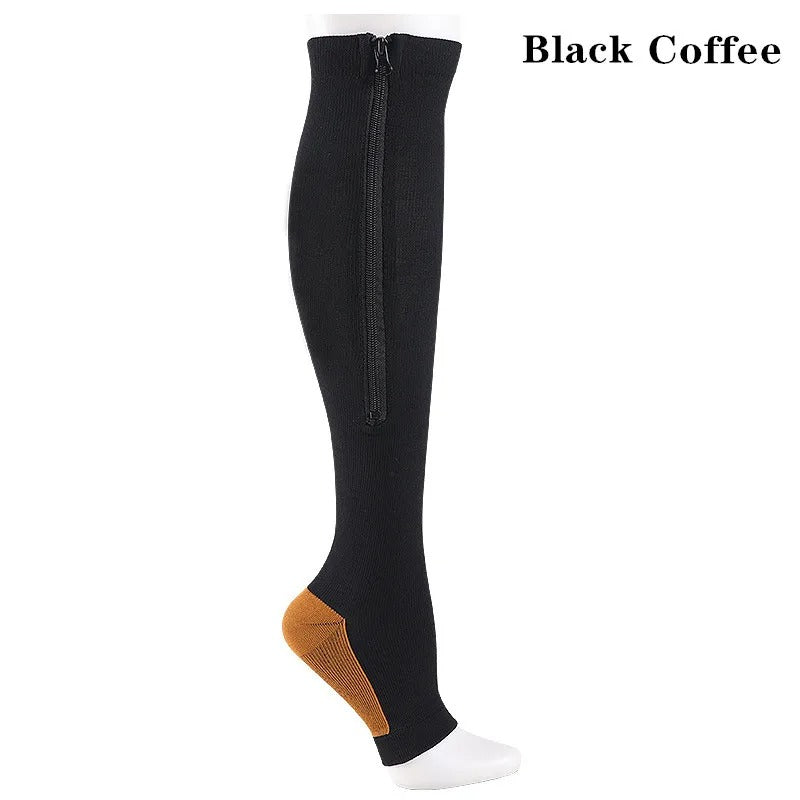 Zipper Compression Socks - Pain Relief Knee High Zip Leg Support