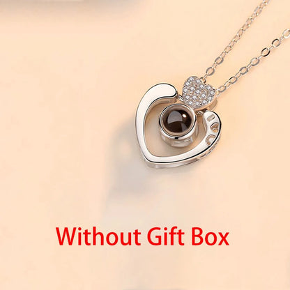 Love Projection Necklace With Exquisite Rose Gift Box - I Love You Pendant - Romantic Jewelry