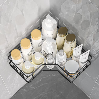 BATHMAX Corner Shower Caddy, Shower Organizer Corner Shower Shelf with 8 hooks,2-Pack Adhesive Stainless Steel Shower Shelves for Bathroom Storage (Matte Black) - TheGivenGet