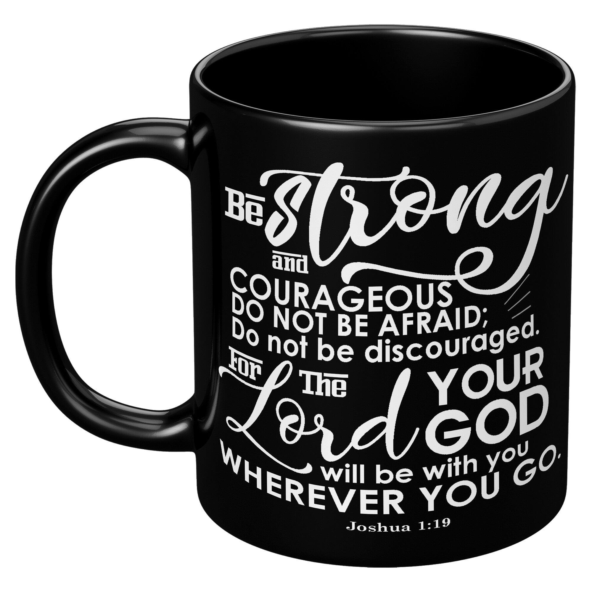 Christian Art Gifts Coffee Mug: Strong and Courageous - Joshua 1:9  Inspirational Scripture, 15oz, Purple - DCBG