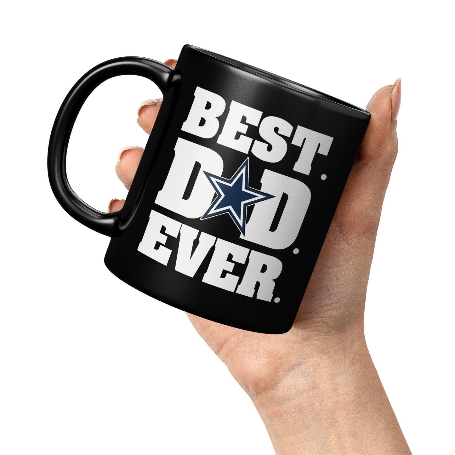 Best Dad Ever Black Dallas Cowboy Black Mug - TheGivenGet