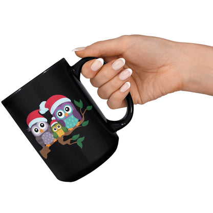 Christmas Family Owl Black Mug - TheGivenGet