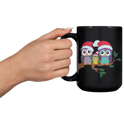 Christmas Family Owl Black Mug - TheGivenGet