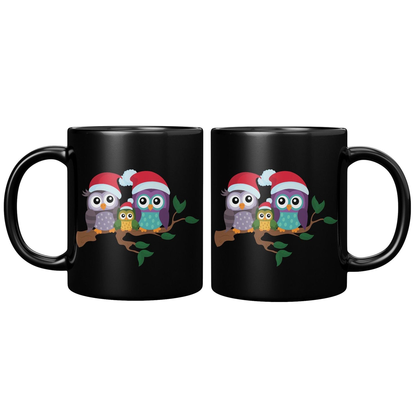 Christmas Family Owl Black Mug - TheGivenGet