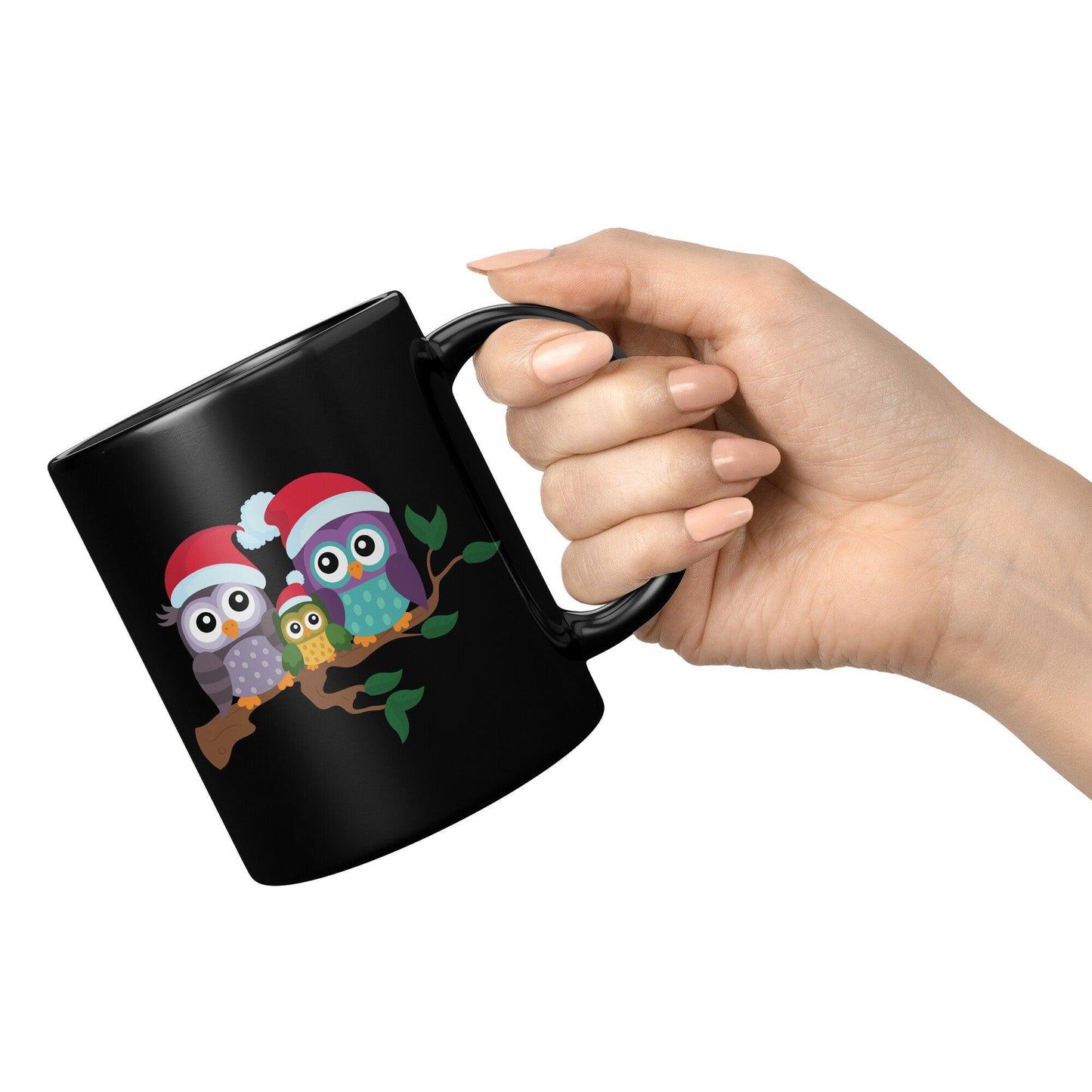 Christmas Family Owl Black Mug - TheGivenGet