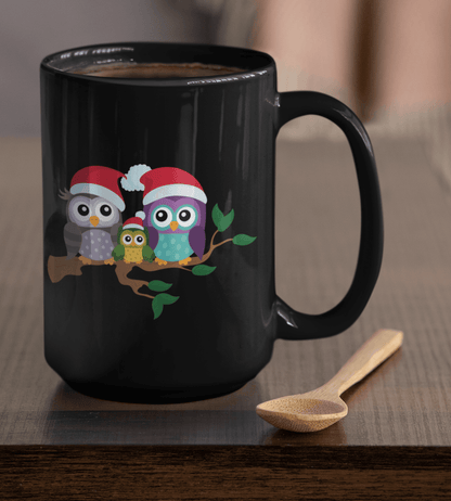 Christmas Family Owl Black Mug - TheGivenGet