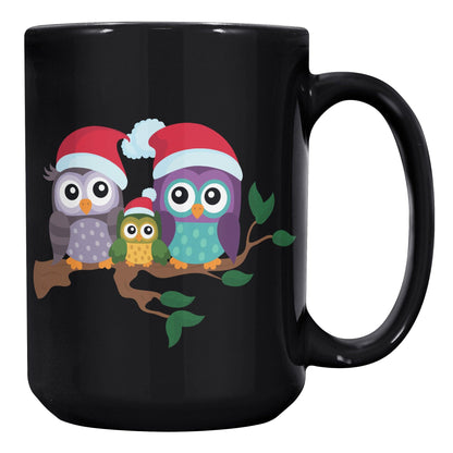 Christmas Family Owl Black Mug - TheGivenGet
