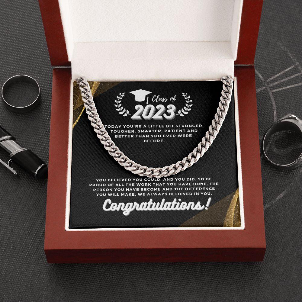 Class Of 2023, Congratulations Cuban Link Chain Necklace - TheGivenGet