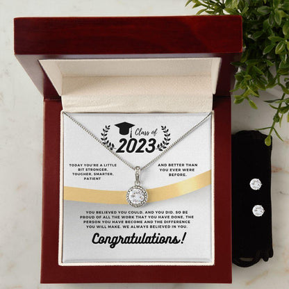 Class Of 2023, Congratulations Eternal Hope Necklace and Earring Set - TheGivenGet