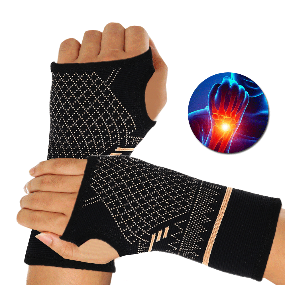 Copper Wrist Hand Support Compression Gloves 1 Pair (2 pcs) - TheGivenGet