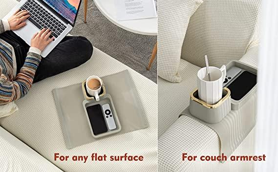Couch Cup Holder Tray, Anti-Spill and Anti-Slip Recliner Table Tray - TheGivenGet