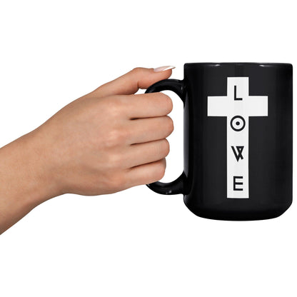 Cross LOVE Black Mug - TheGivenGet