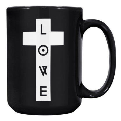 Cross LOVE Black Mug - TheGivenGet