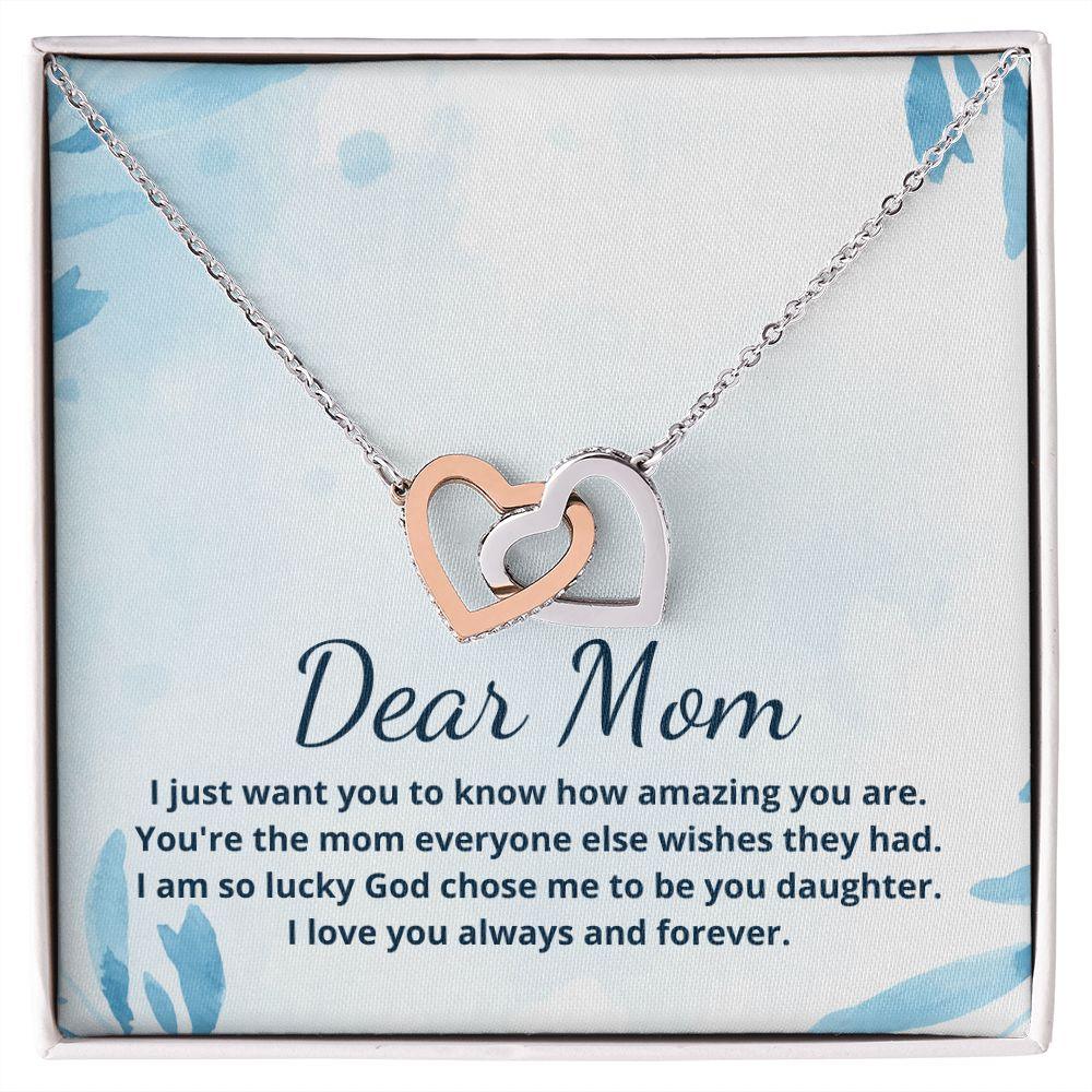 Dear Mom Interlocking Hearts Necklace - TheGivenGet
