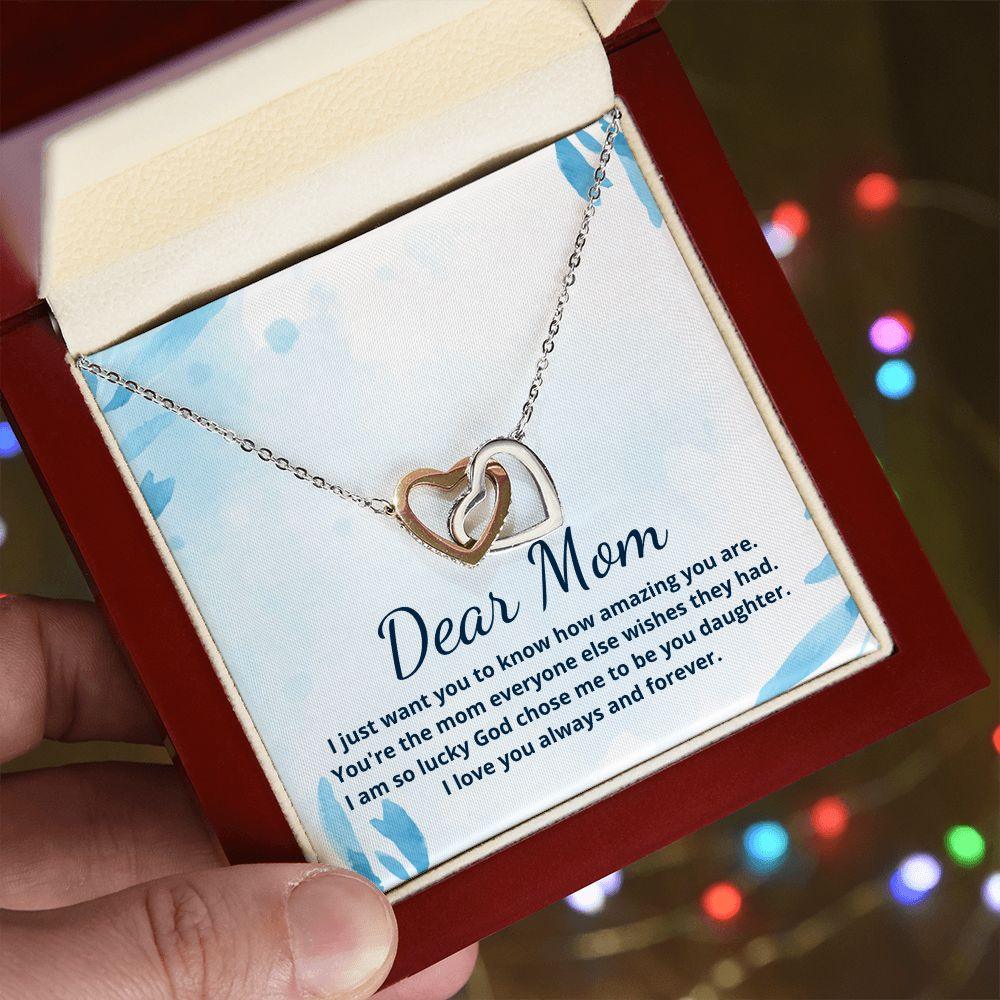 Dear Mom Interlocking Hearts Necklace - TheGivenGet