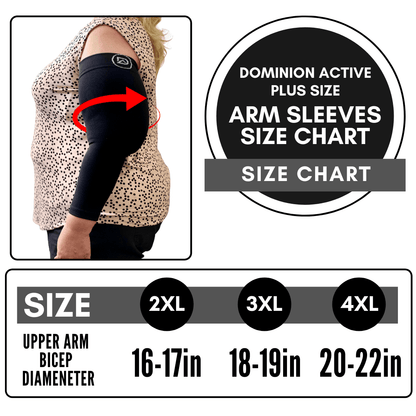 Dominion Active Plus Sized Compression Arm Sleeves 20-30 mmHg (1 PAIR) - TheGivenGet