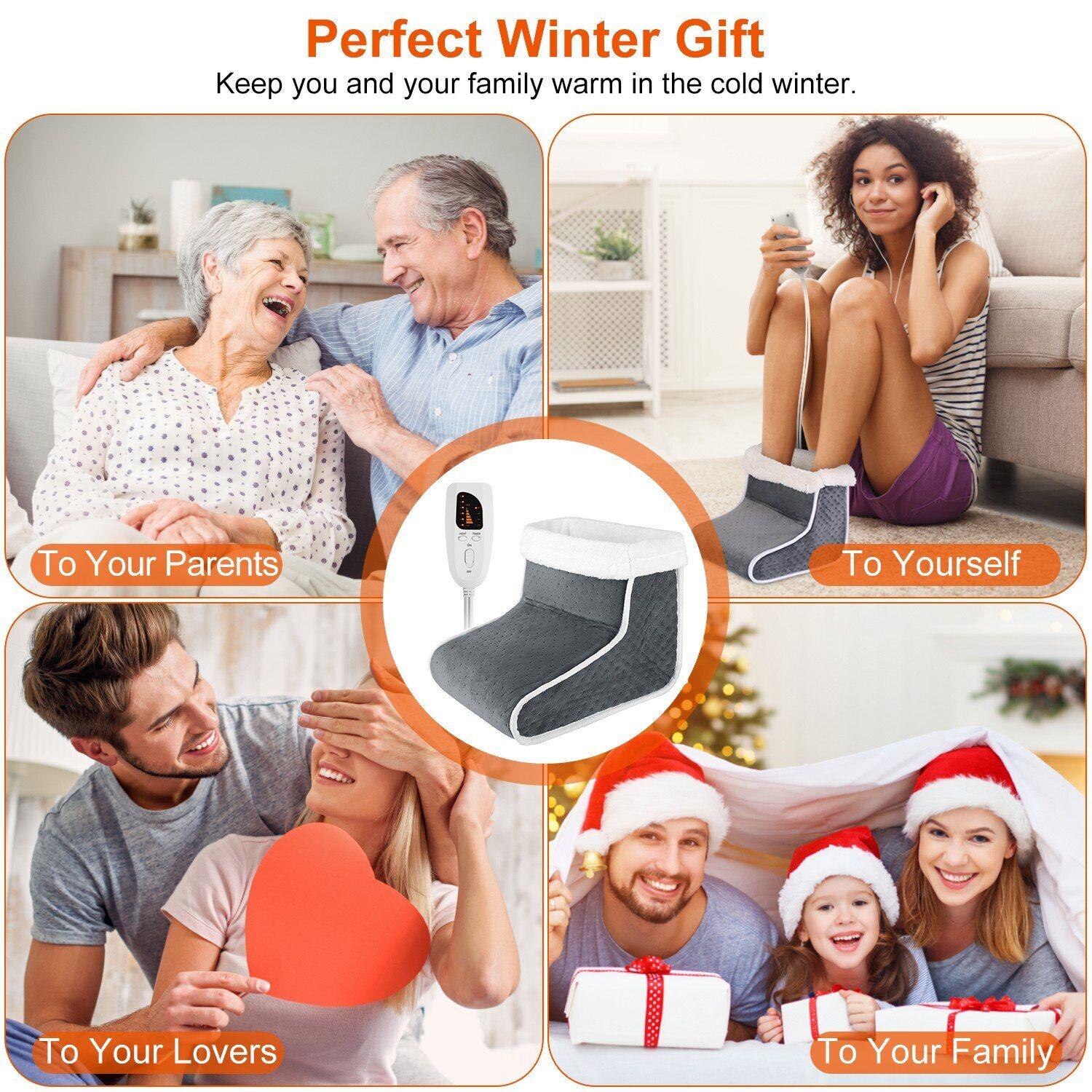 Electric Heated Foot Warmer Washable Heating Pad Boots For Winter Warm Feet - TheGivenGet