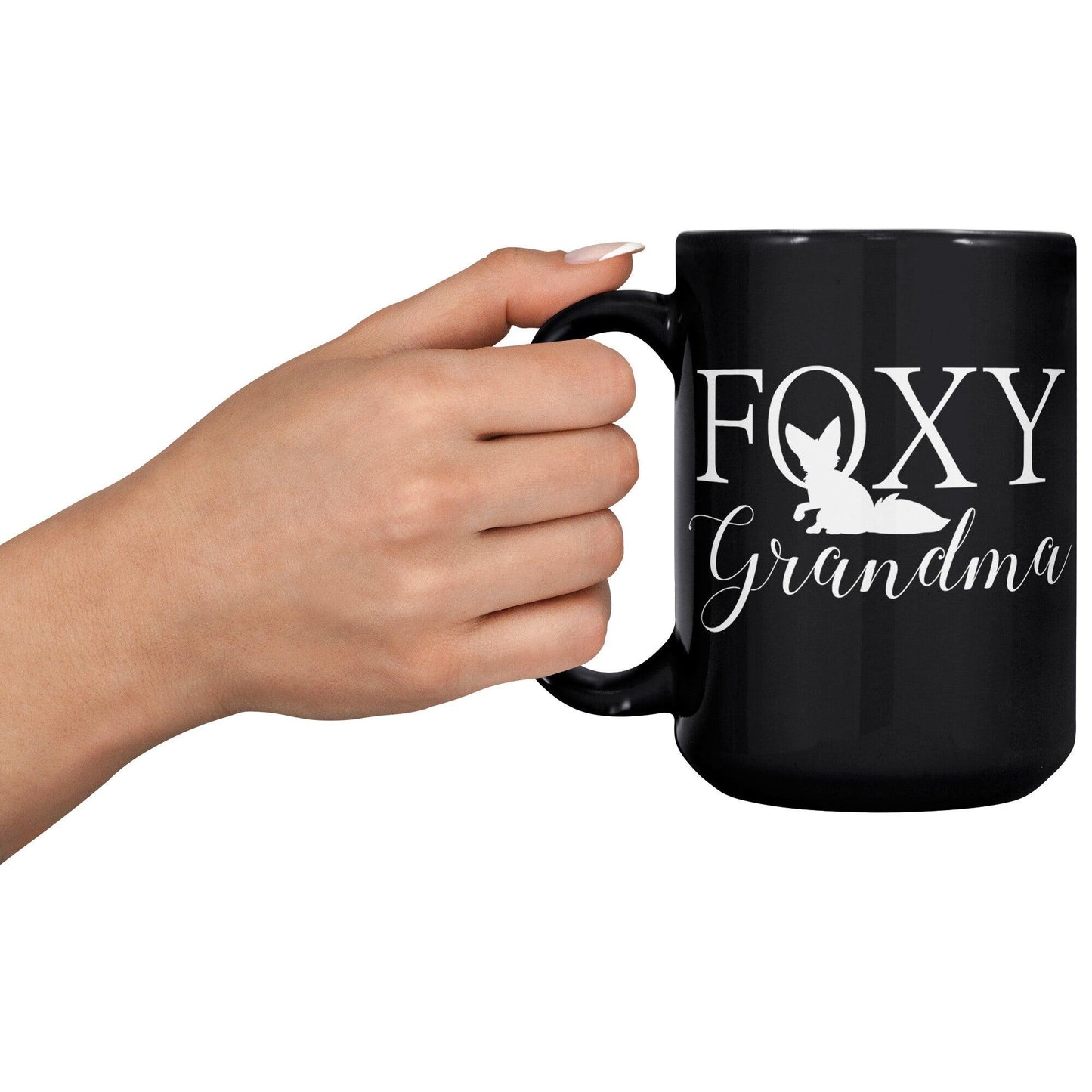 Foxy Grandma Black Mug - TheGivenGet