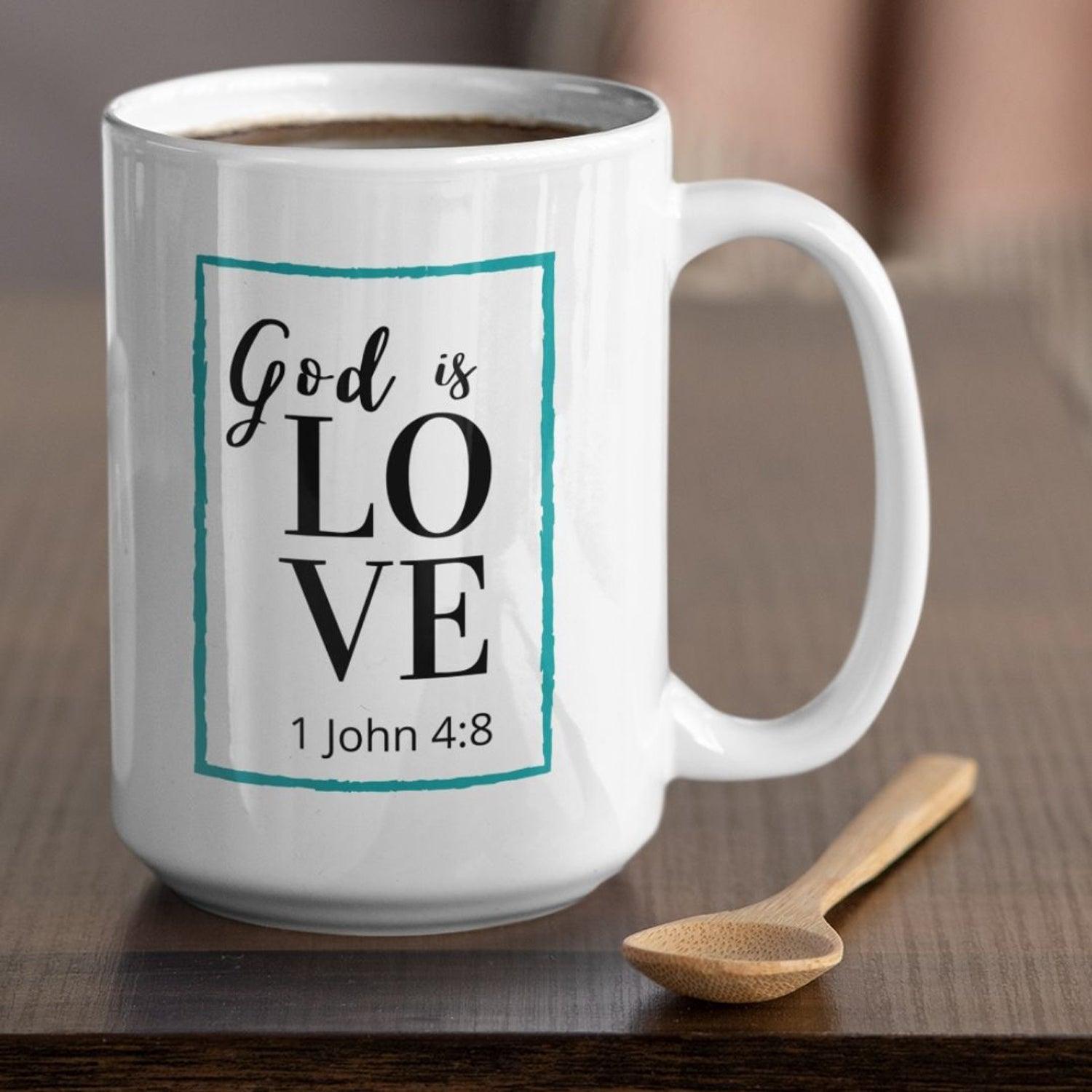 God is Love 1 John 4:8 White Mug - TheGivenGet