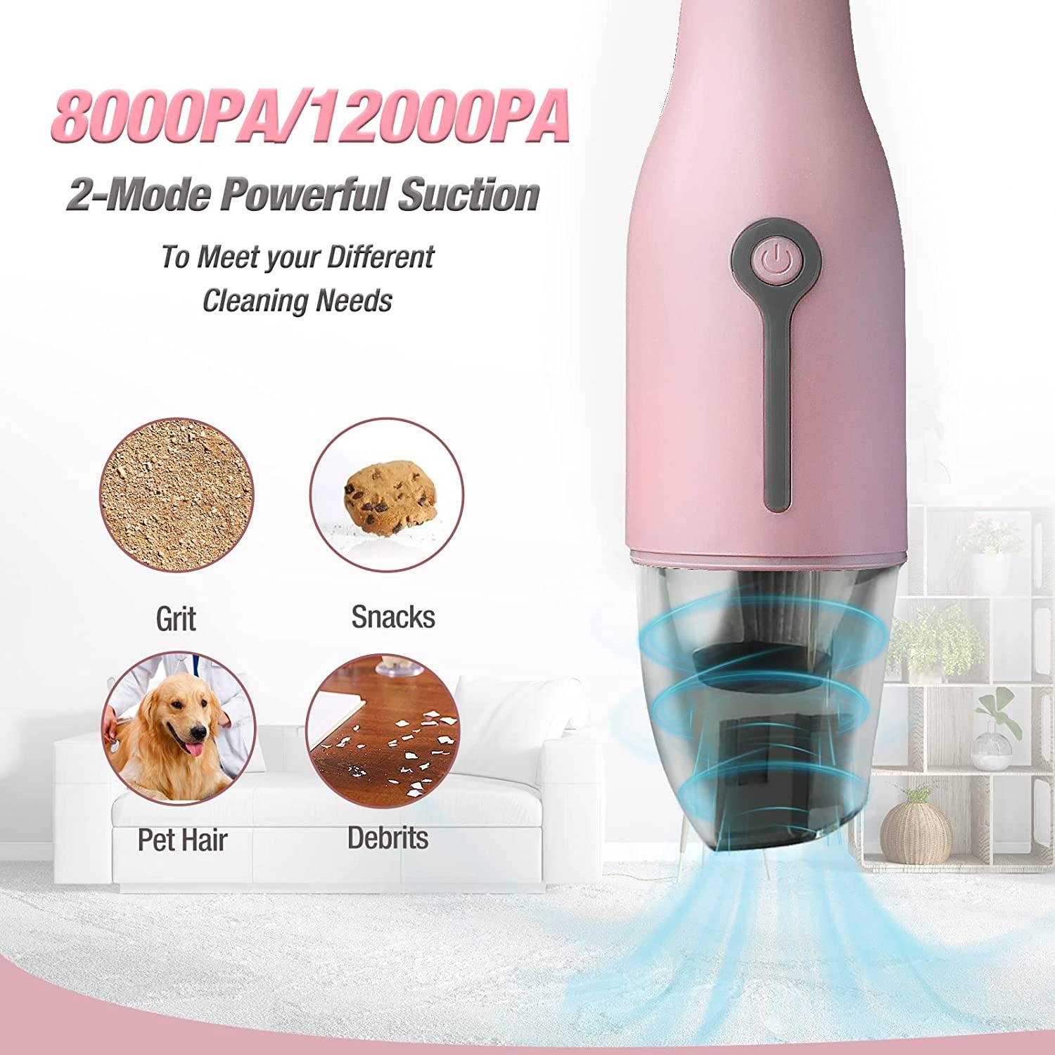 Handheld Vacuum Cordless Car Vacuum Cleaner with Brushless Motor High Power Rechargeable Portable Mini Vacuum for Car, Home, Kitchen Pink - TheGivenGet