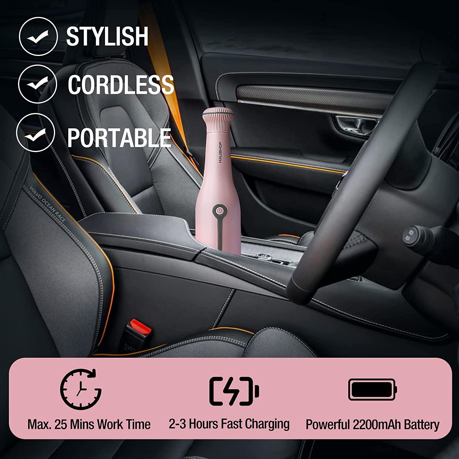 Handheld Vacuum Cordless Car Vacuum Cleaner with Brushless Motor High Power Rechargeable Portable Mini Vacuum for Car, Home, Kitchen Pink - TheGivenGet