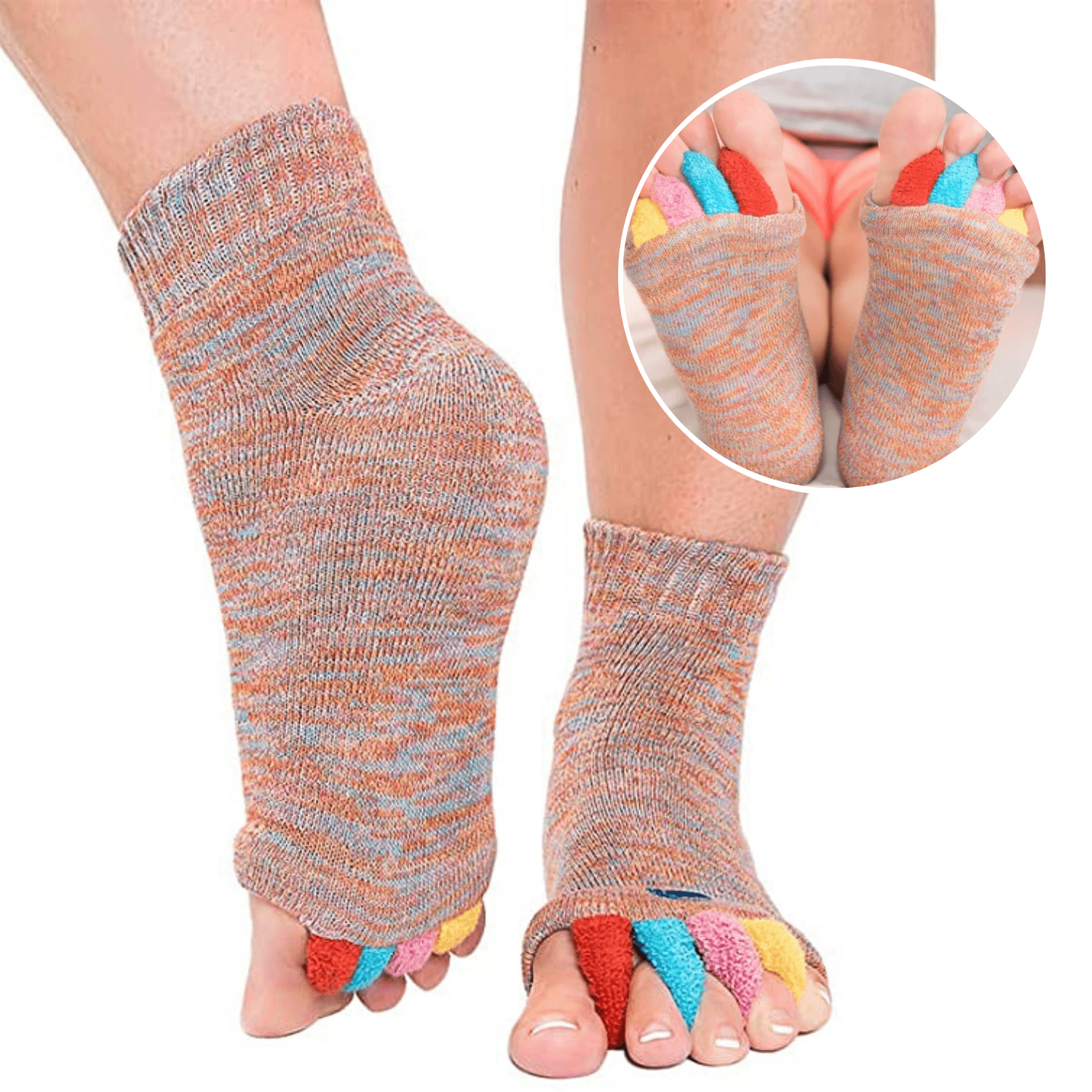 Toe Separator Socks by Stretch; Toe Spacer Foot Alignment Sock