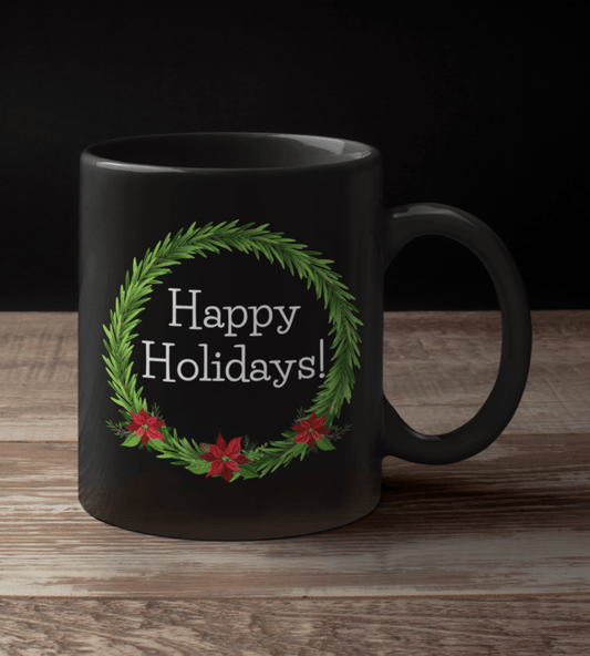 Happy Holidays! Black Mug - TheGivenGet