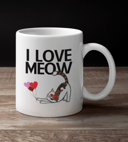 I Love Meow White Mug - TheGivenGet