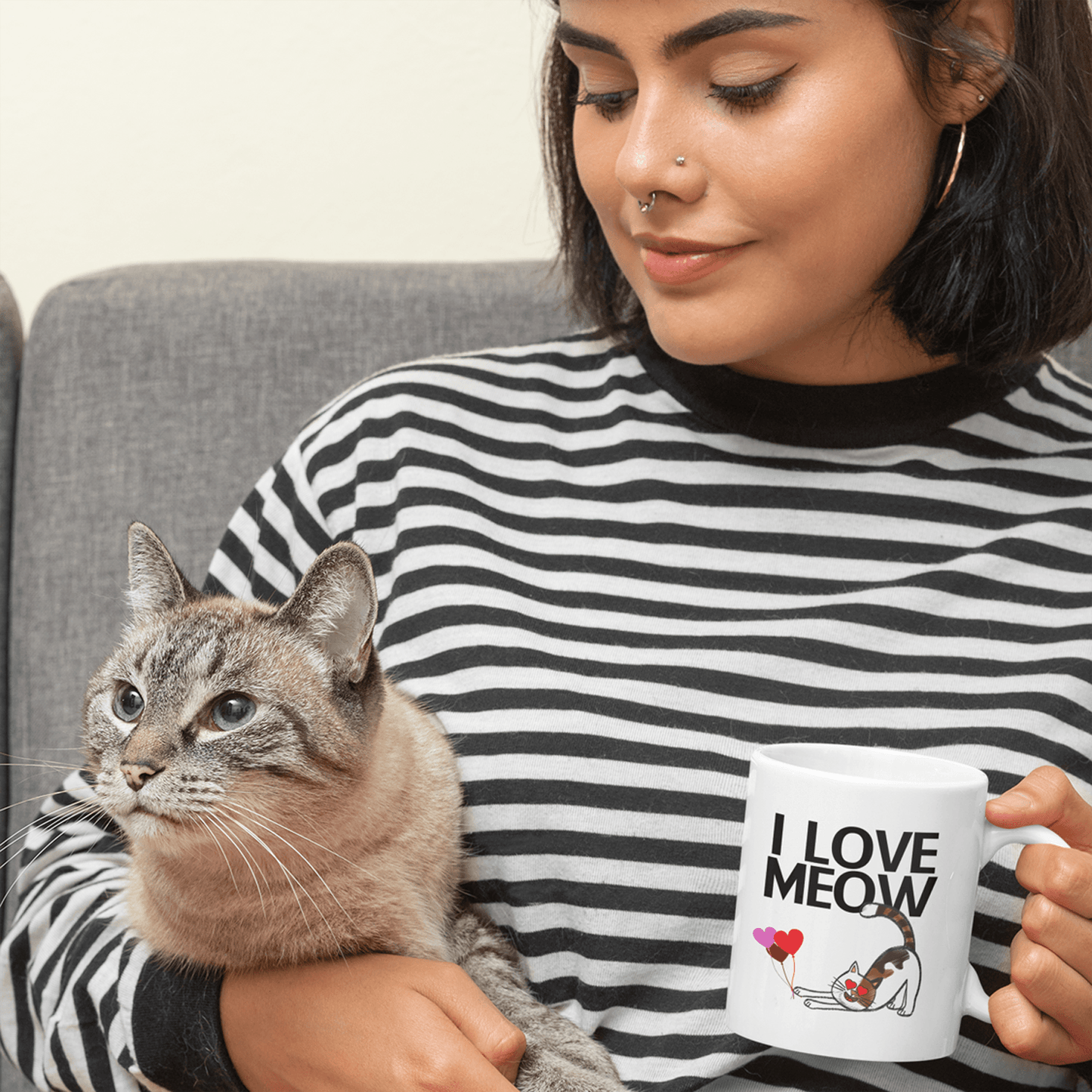 I Love Meow White Mug - TheGivenGet