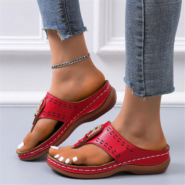 Ladies Mid Wedge Casual Sandals