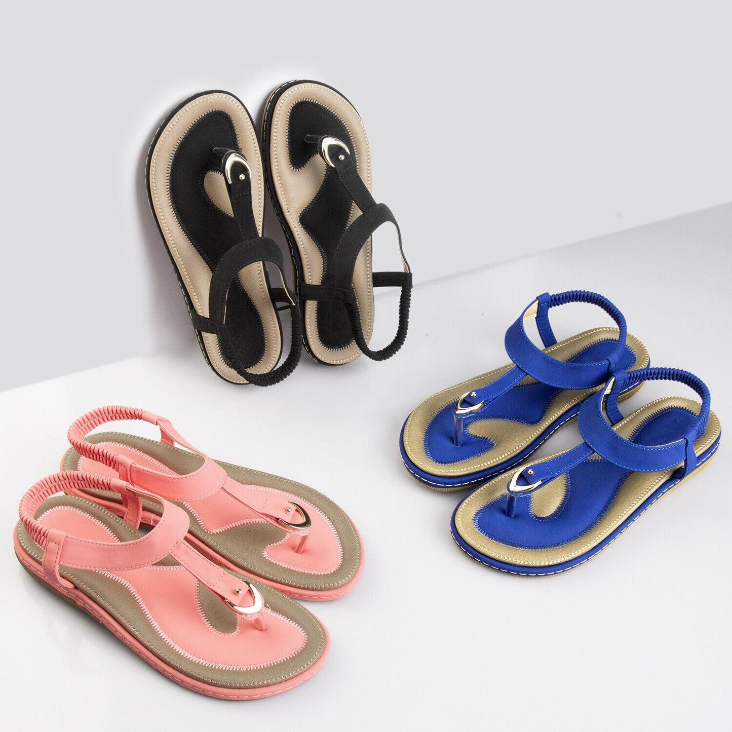 Low-Wedge Orthopedic Elastic Band Strap Flip Flops Sandal - TheGivenGet