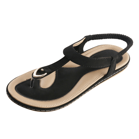 Low-Wedge Orthopedic Elastic Band Strap Flip Flops Sandal