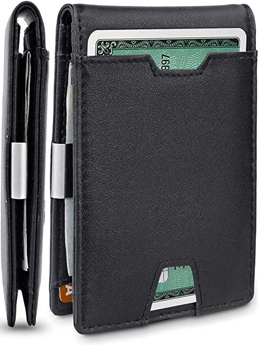 Men's Slim Wallet with Money Clip, RFID Blocking Bifold Credit Card Holder, Father’s Day Gift - TheGivenGet