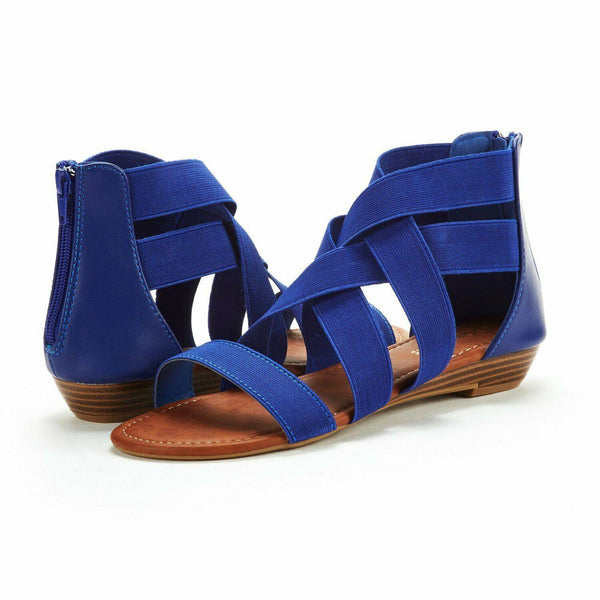 Open Toe Flat Sandals, Flexible Summer Gladiator Shoes for Women