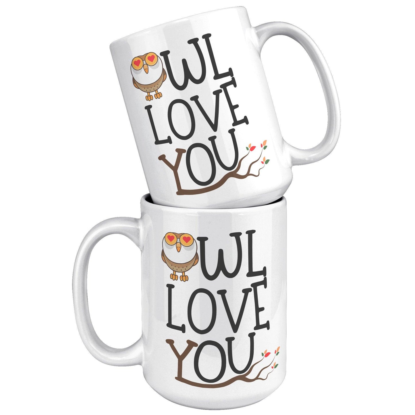 Orange Owl Love You White Mug - TheGivenGet