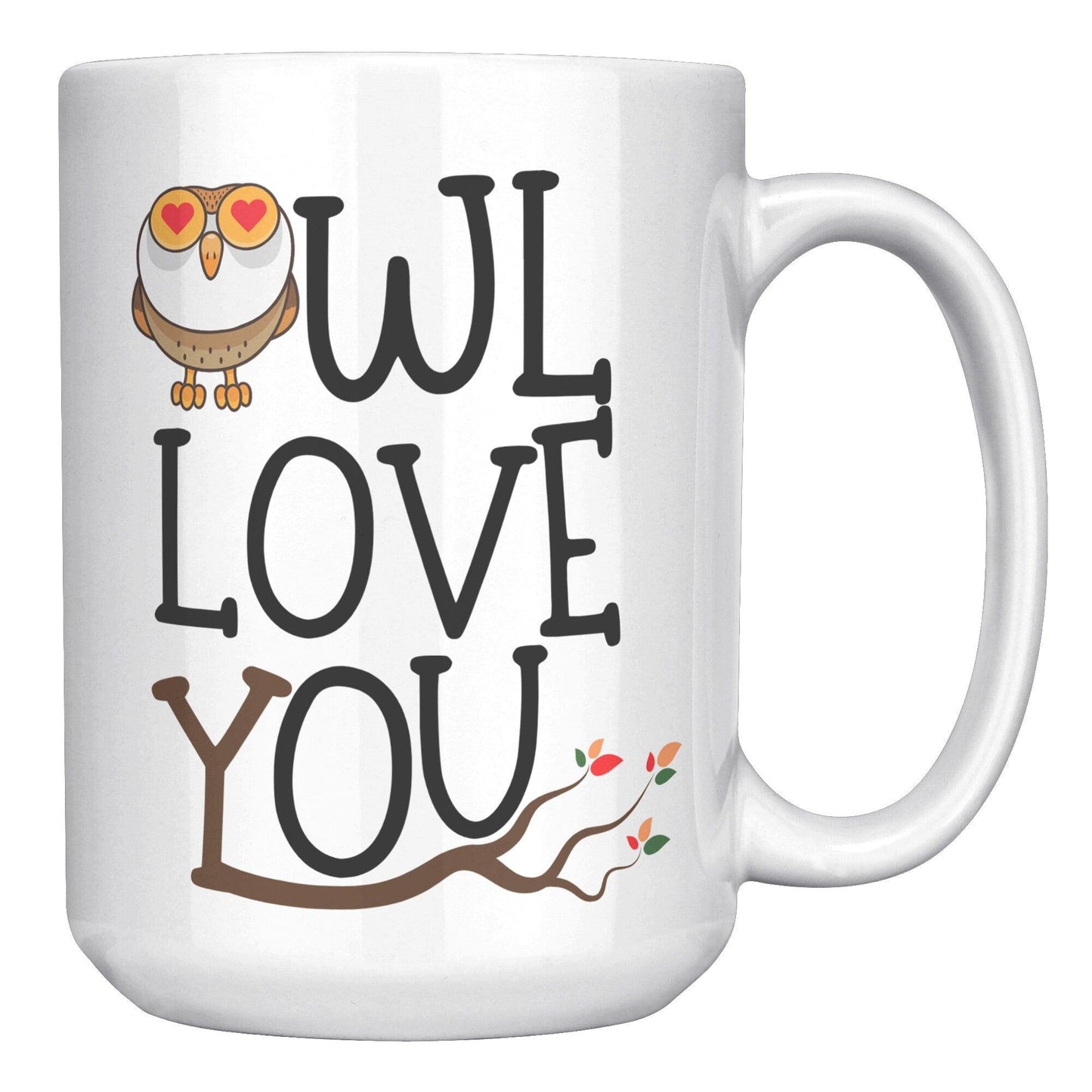Orange Owl Love You White Mug - TheGivenGet