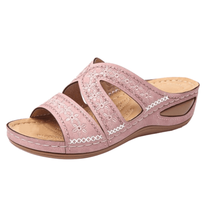 Orthopedic Low Wedge Sandals, Casual Flat Shoes Flip Flops for Women - TheGivenGet