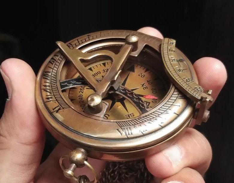 PERSONALIZED SUNDIAL COMPASS, engraved compass, custom compass, grooms –  SHOPBGENIUS