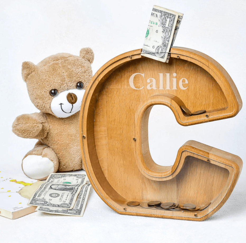 Personalized Wooden Letter Bank for Kids - TheGivenGet