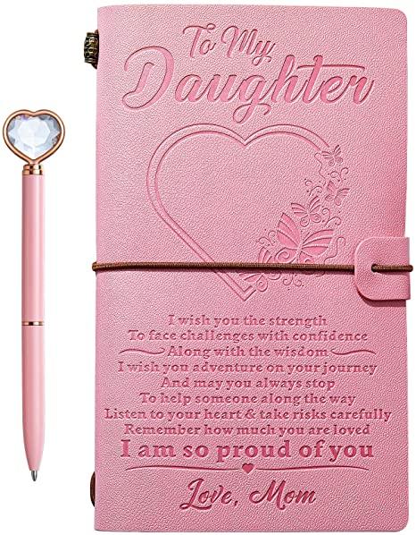 Pink Leather Journal Gift for Granddaughter, Daughter, Mom - TheGivenGet