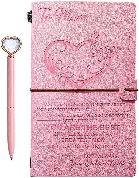 Pink Leather Journal Gift for Granddaughter, Daughter, Mom - TheGivenGet