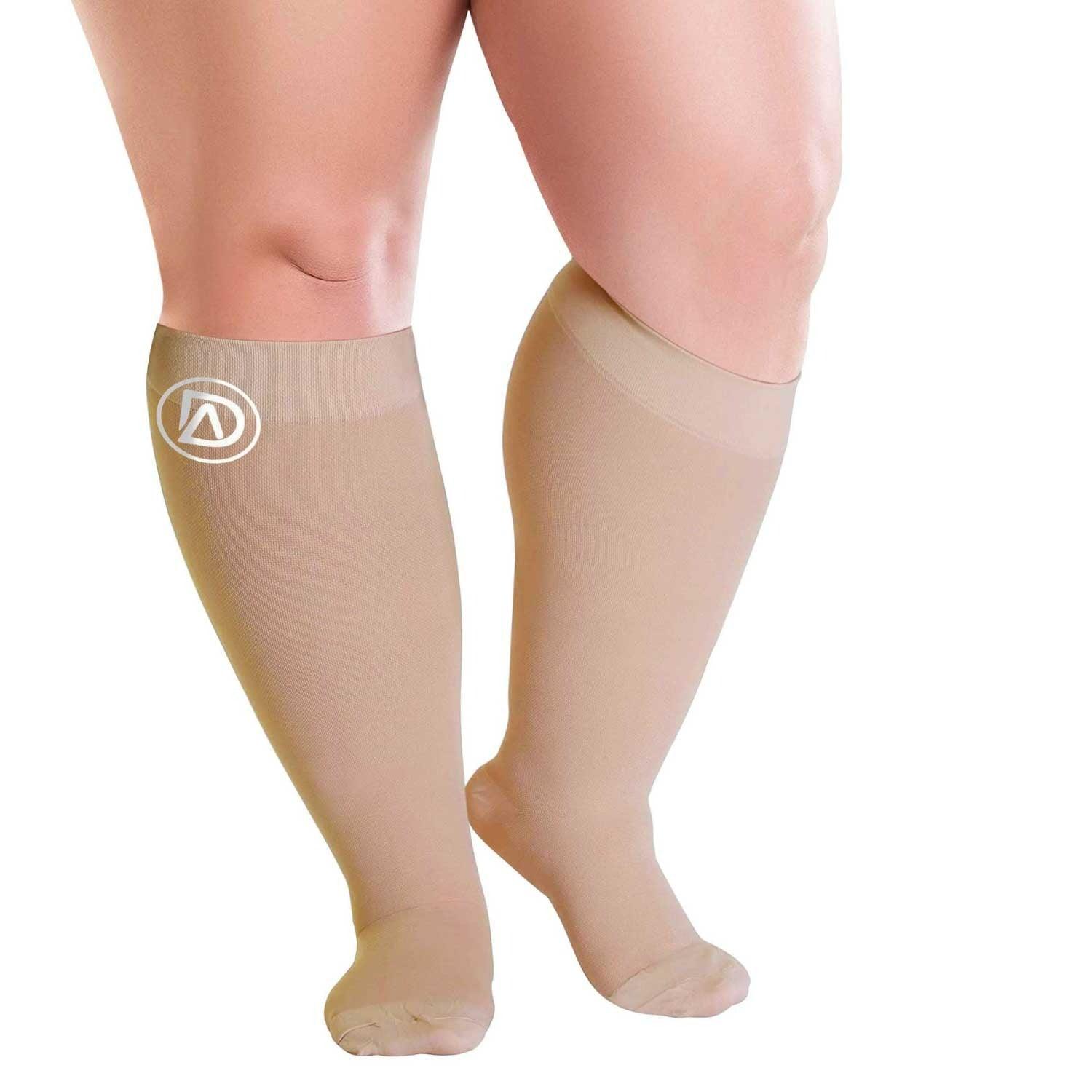 AKSO MEDICOS Plus Size Compression Socks 20-30 mmHg Extra Wide Wide Calf  Knee High Stocking : : Health & Personal Care