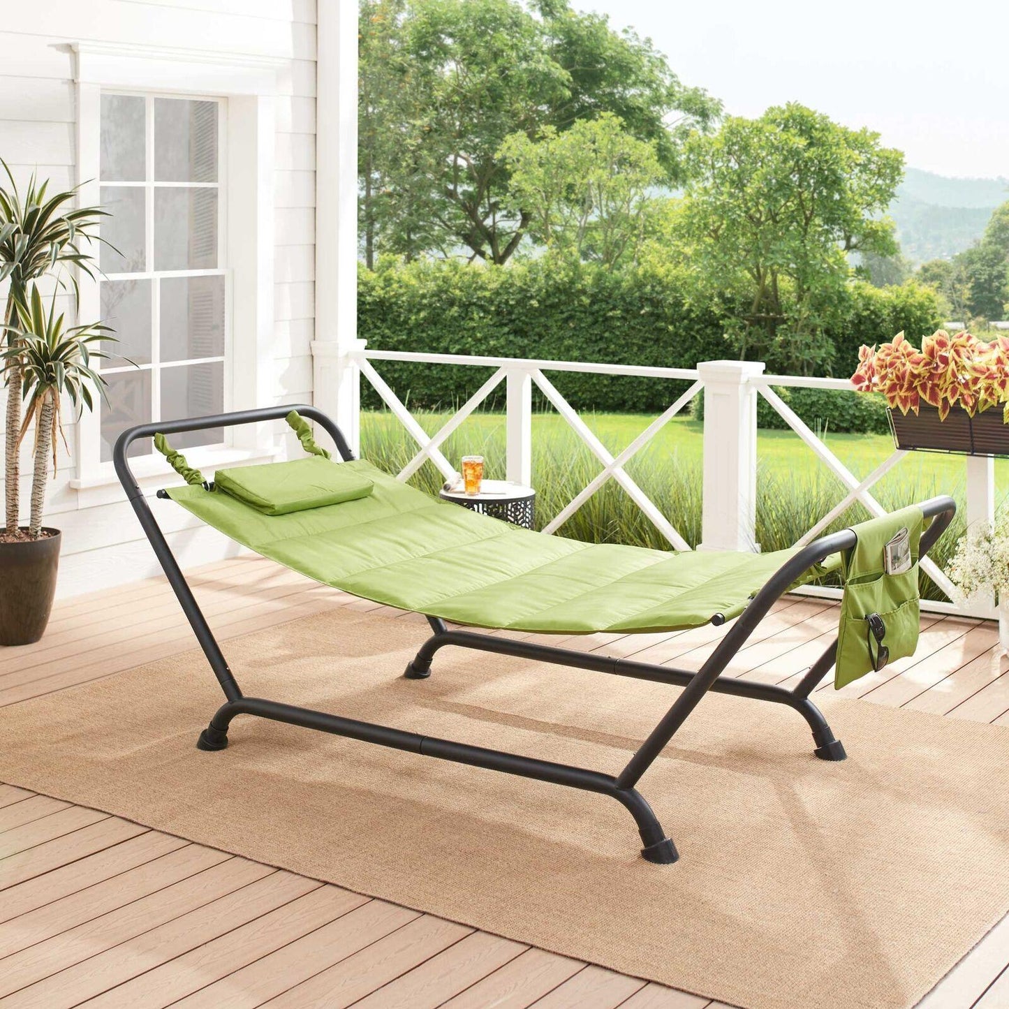 Polyester Hammock with Stand and Pillow for Outdoor - TheGivenGet