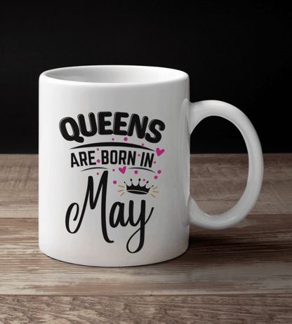 Queens Are Born In May Heart White Mug - TheGivenGet