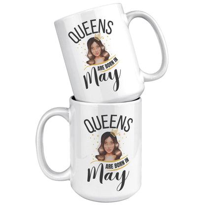 Queens Are Born In May Lady White Mug - TheGivenGet