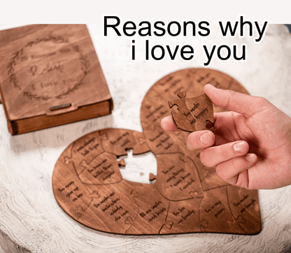 Reasons Why I Love You Personalized Heart Puzzle Gift For Your Loved One - TheGivenGet