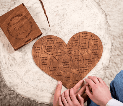 Reasons Why I Love You Personalized Heart Puzzle Gift For Your Loved One - TheGivenGet