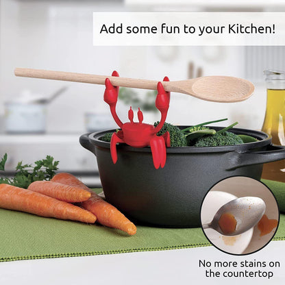 Creative Red Crab Shelf Spoon Pad, Silicone Non-slip Cutlery